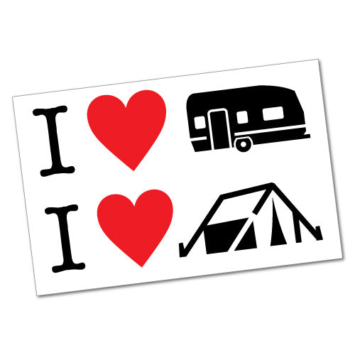 I Heart Caravan And Camping Sticker
