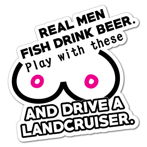 Men Fish Beer For Landcruiser Sticker