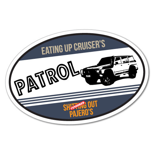 Patrol Eating Up Cruiser'S Oval Sticker