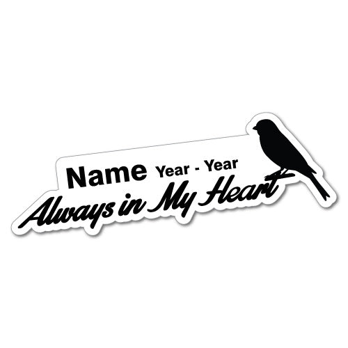 Custom Pet Bird Name Memorial Sticker