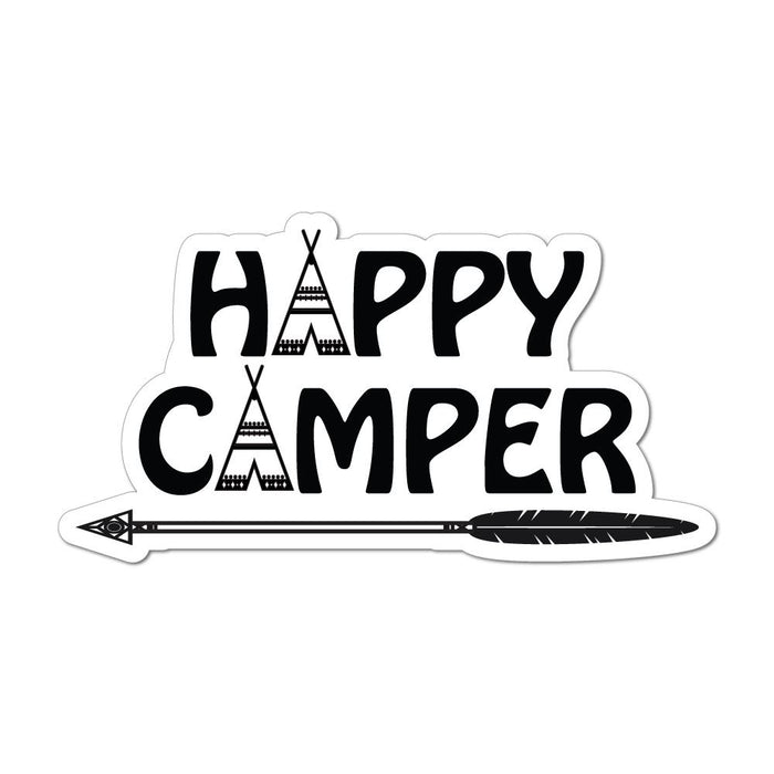 Happy Camper Tent Adventure Outdoors Travel Camping Road Trip Car Sticker Decal