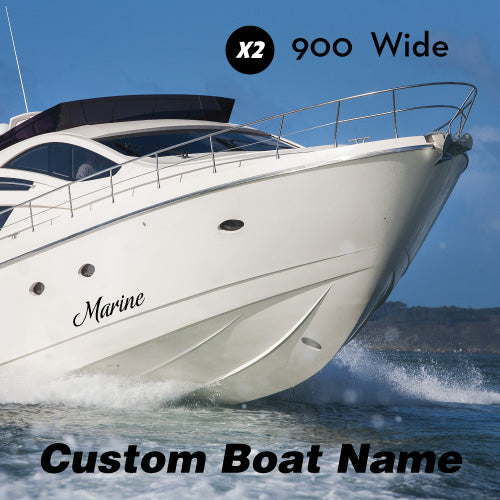 2X Custom Made Boat Name 900Mm Sticker