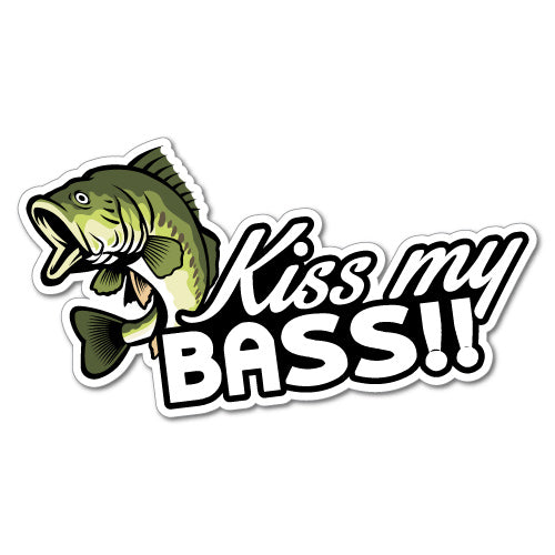 Kiss My Bass Boat Sticker  Fishing Stickers - Sticker Collective