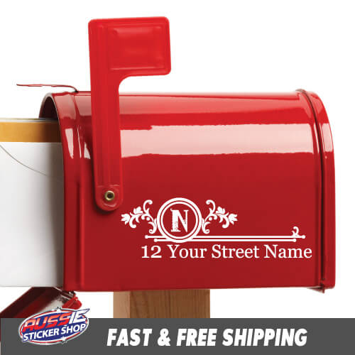 Custom Address Monogram Mailbox Sticker | Stickers - Sticker Collective