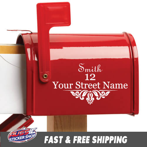 Custom Address Surname Ornament Mailbox Sticker