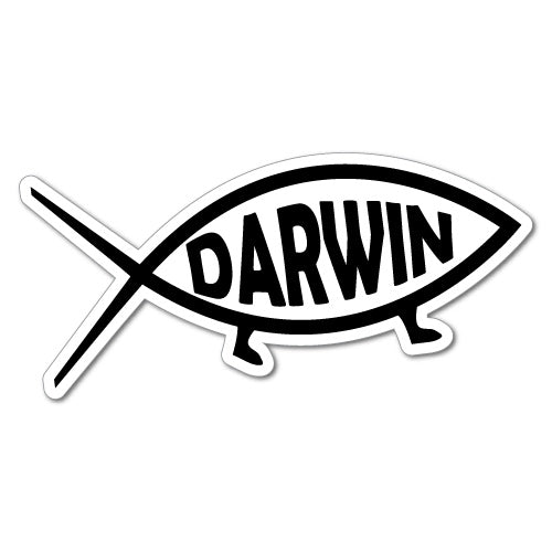 Darwin Jesus Fish Evolution Sticker