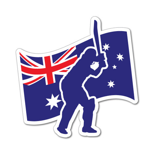 Australian Flag Cricket Sticker