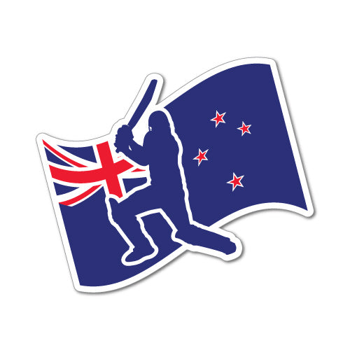 New Zealand Flag Cricket Sticker