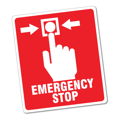 Emergency Stop Button Sticker