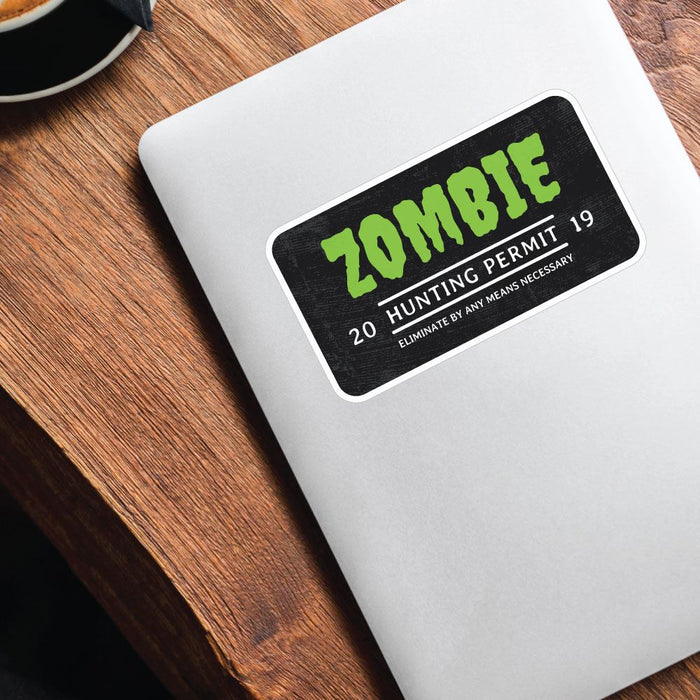 Zombie Hunting Permit 2019 Sticker Decal