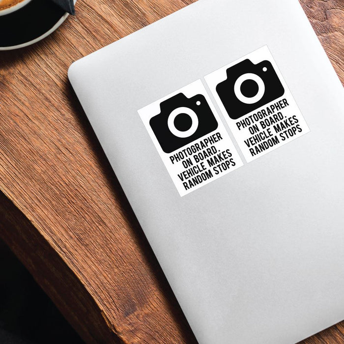 2X Photographer On Board Sticker Decal