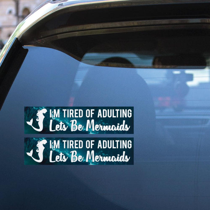 2X Be Mermaids Funny Sticker Decal