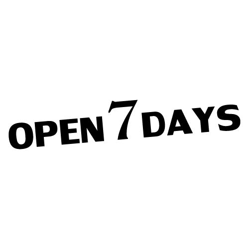 Open 7 Days One Line Shop Restaurant Cafe Window Sticker