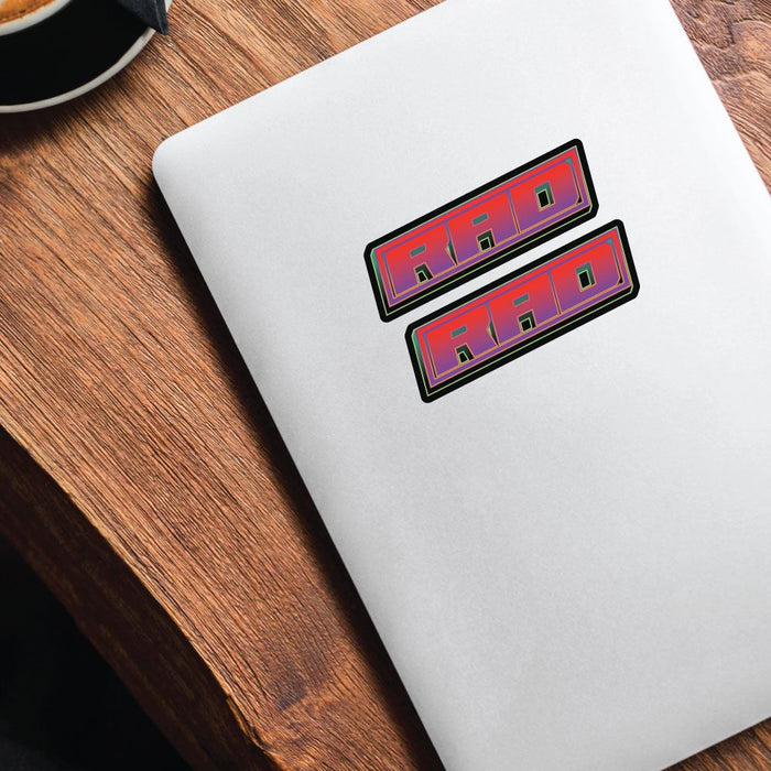 2X Rad Sign Sticker Decal