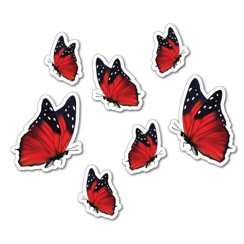7 X Red Butterfly Laptop Bumper