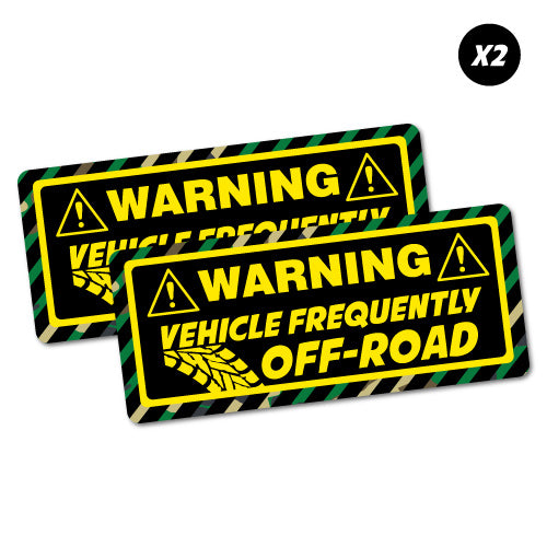 2X Warning Vehicle Frequently Off Road Sticker