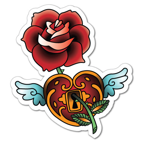 Love Heart Rose Sticker