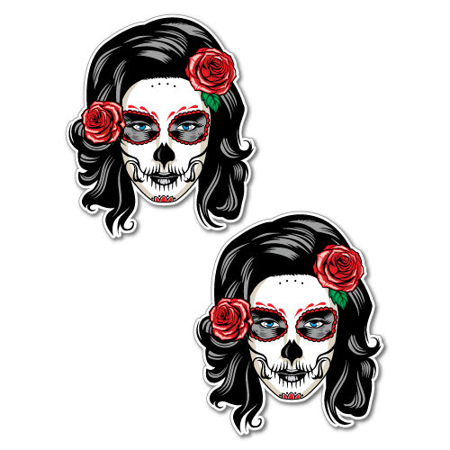 2 X Day Of The Dead Girl Sticker