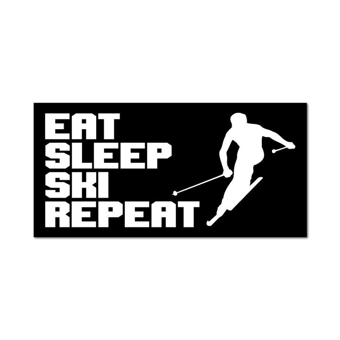 Eat Sleep Ski Repeat  Sticker Decal