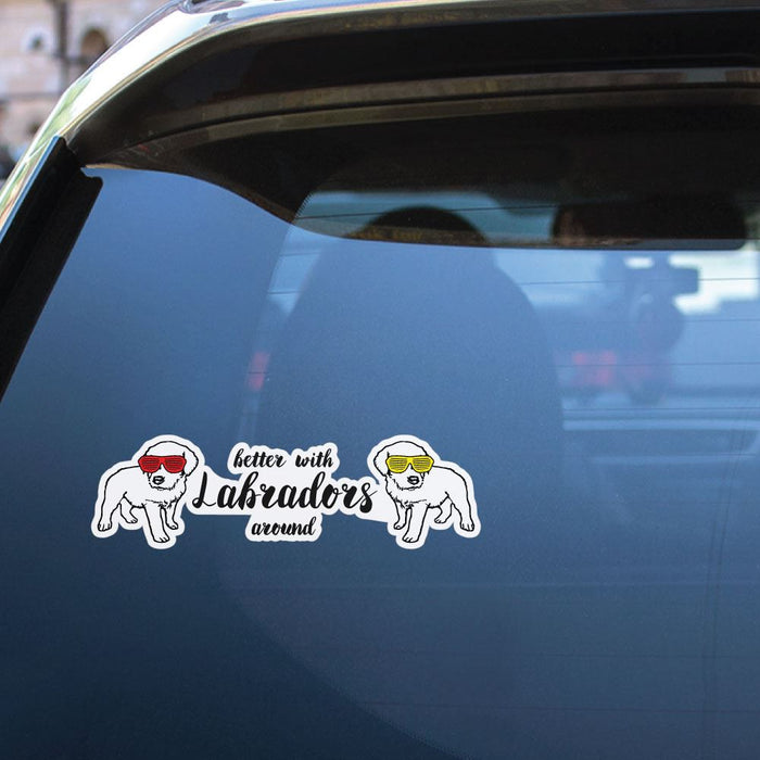 Labradors Around Sticker Decal