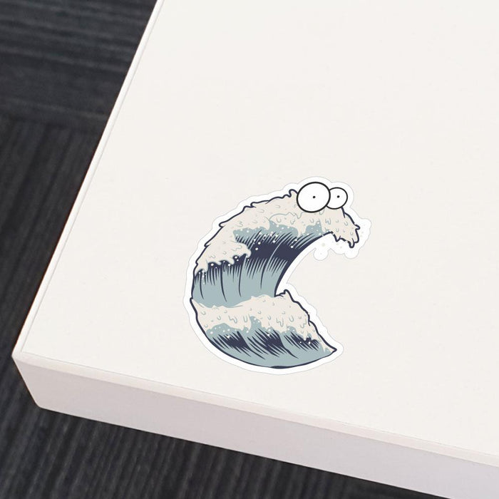 Wave With Eyes Sticker Decal