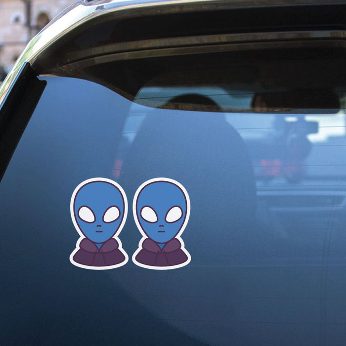 2X Alien Ufo Sticker Decal