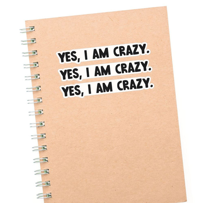 2X I Am Crazy Sticker Decal