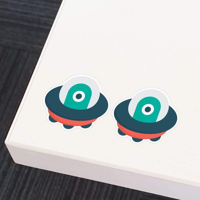 2X Alien Inside Ufo Sticker Decal