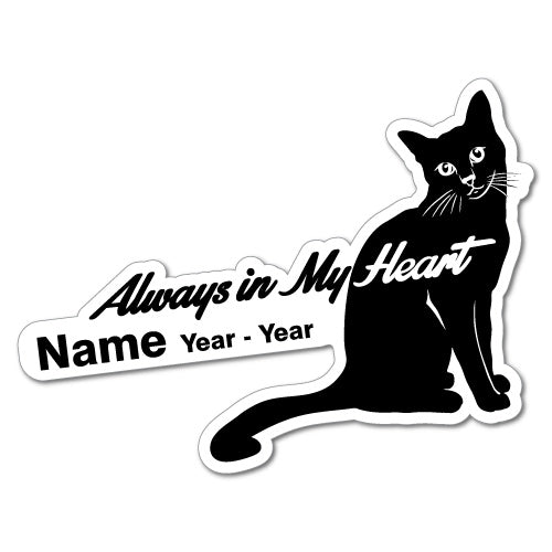 Custom Pet Black Cat Name Memorial Sticker