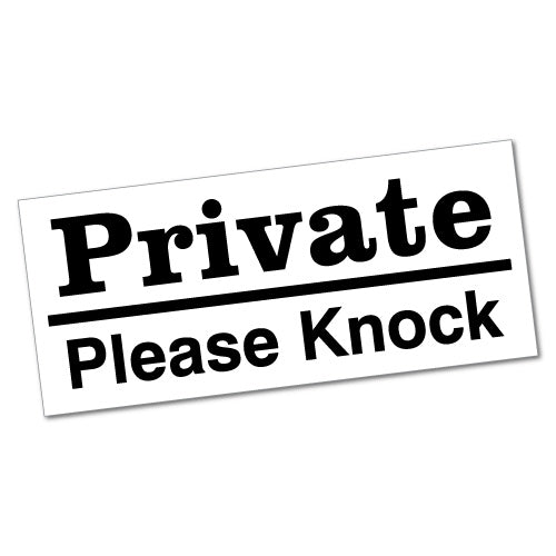 Private Door Sign Please Knock Sticker
