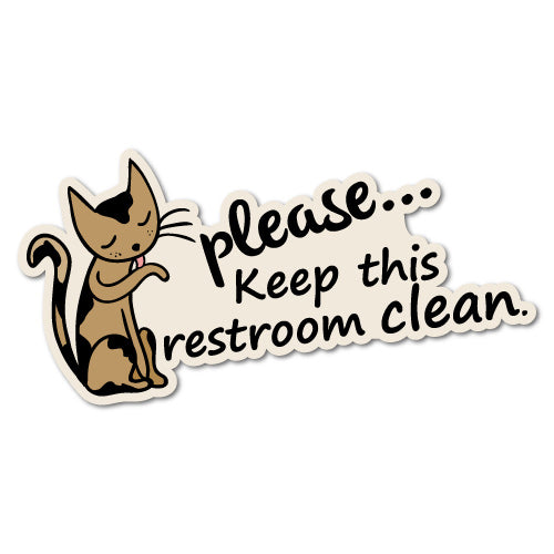 Keep This Restroom Clean Cat Sticker
