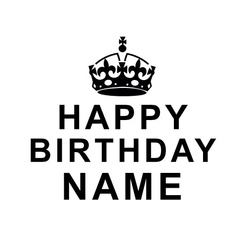 Custom Name Happy Birthday Crown Wall Sticker