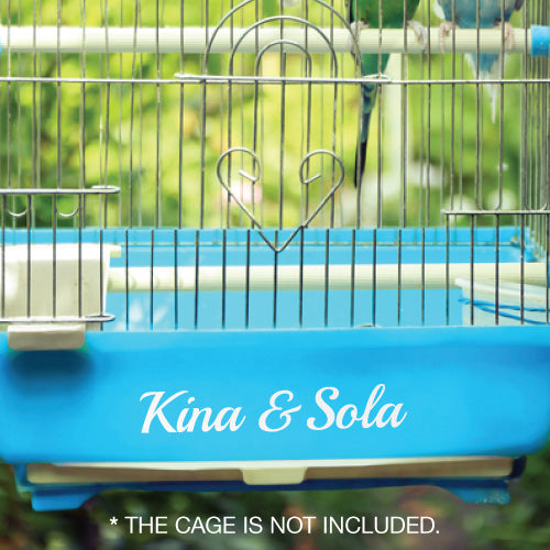 Custom Budgie Parrot Cage Name Sticker