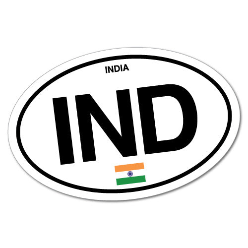 India Ind Country Code Sticker