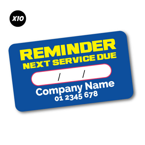 10X Custom Reminder Next Service Due Sticker