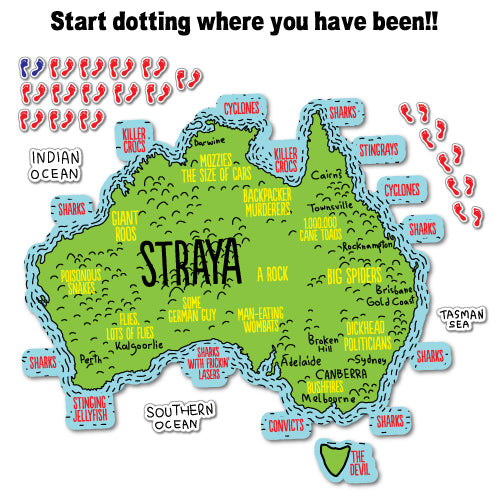 Funny Aussie Travel Map Sticker