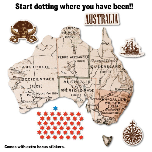 Vintage Australian Travel Map Sticker
