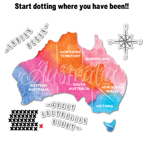 Rainbow Australian Travel Map Sticker