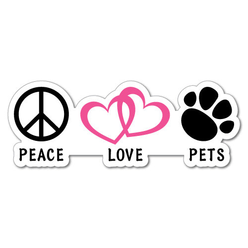 Peace Love Pets Sticker