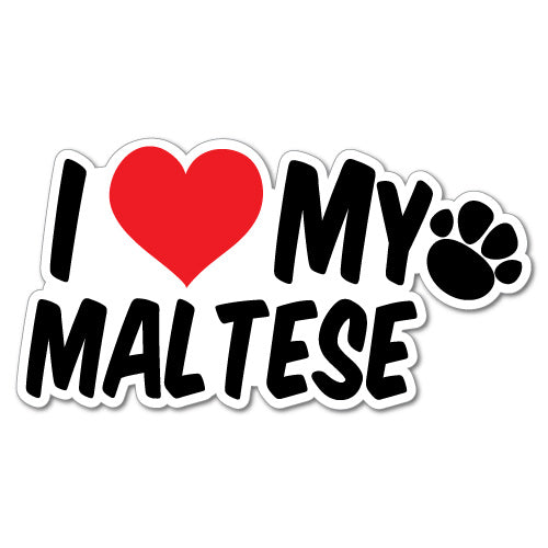 I Heart My Maltese Sticker