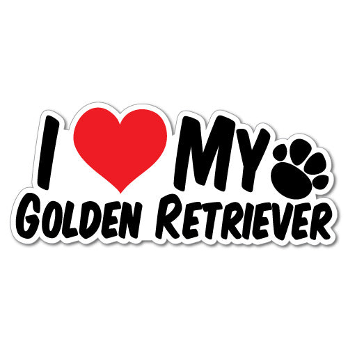 I Heart My Golden Retriever Sticker