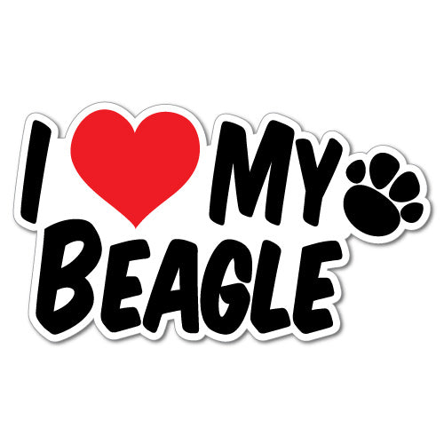 I Heart My Beagle Sticker