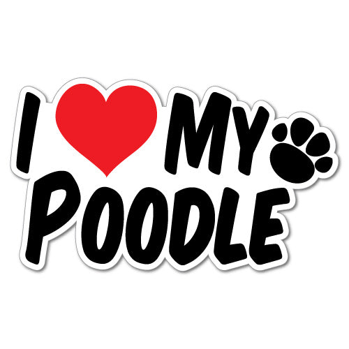 I Heart My Poodle Sticker