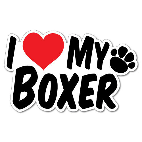 I Heart My Boxer Sticker