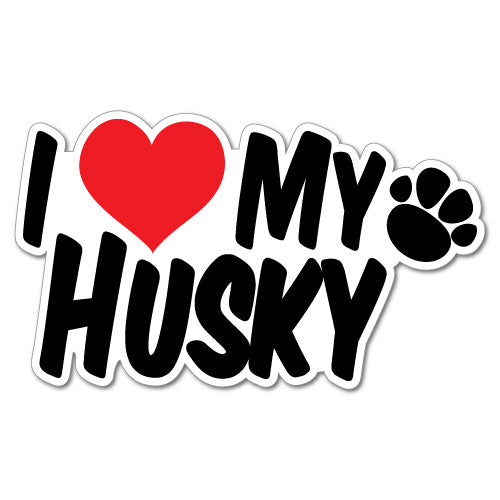 I Heart My Husky Sticker