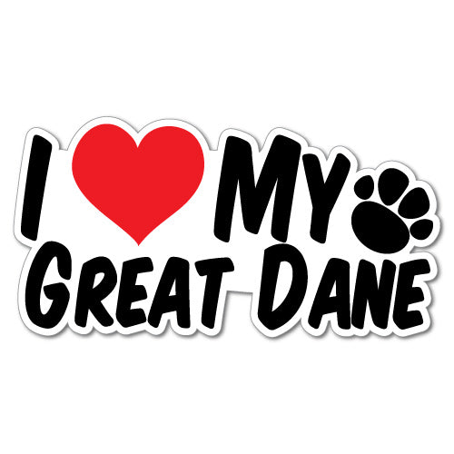 I Heart My Great Dane Sticker