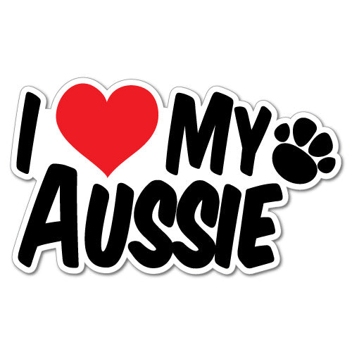 I Heart My Aussie Sticker
