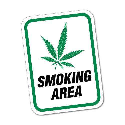 Funny Weed Smoking Area Sticker