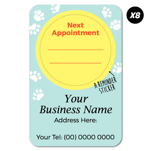 8X Custom Next Appointment Pet Vet Reminder Sticker