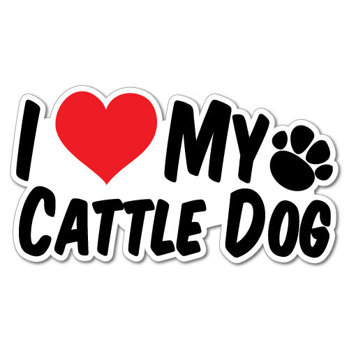 I Heart My Cattle Dog Sticker